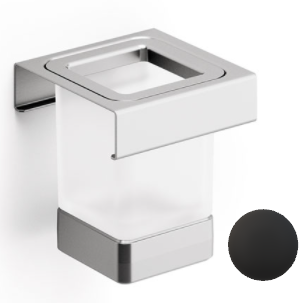 Module porte-verre ISOLA L100 x H106 mm, verre satiné, NE acier inox noir mat