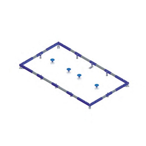 [1614C0560] Kit ViFrame (Planeo, Squaro Infinity), pour grands receveurs de douche (à partir de 1000 x 1000 mm) en céramique ou acryliques avec 4 pieds centraux. Plage de réglage en hauteur s'étend sur 2 niveaux de 90 à 175 mm et peut être facilement ajustée avec une clef à six pans.