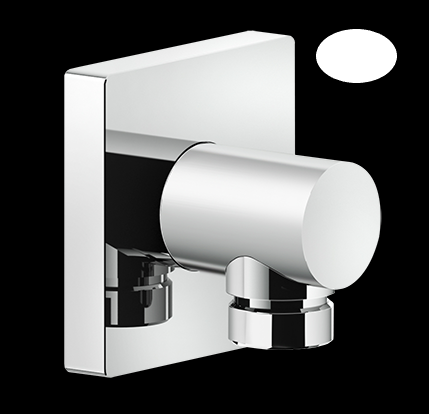 [1621C1090] Sortie murale EMPORIO coudée 1/2", L 45 mm, rosace carrée, 299 noir XL