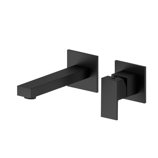 [1621H0841] Mélangeur de lavabo mural ERGO-Q, S 170 mm, écartement entre poignée et bec 120 mm, raccords 1/2", sans corps à encastrer, noir mat