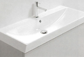 [1616C3928] Lavabo SET-UP 80 cm en céramique, L 81 cm - P 40 cm, avec trop-plein, sans bonde, 1 trou de robinetterie, pour sous-meuble, blanc