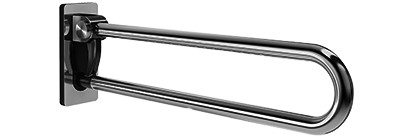 [1618C0197] Barre d'appui escamotable INEOLINE PLUS/PURE, S 60 cm, avec plaque interchangeable, frein de sécurité, acier inoxydable Design Grip, sans matériel de fixation, mat