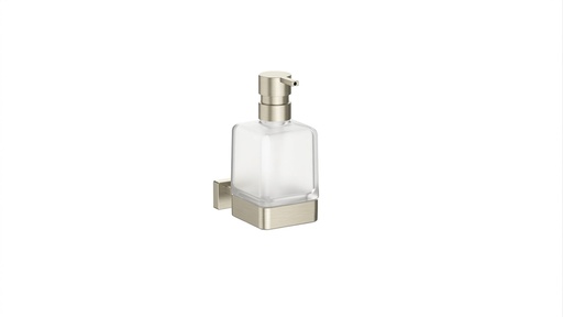 [1690C0803] Distributeur de savon LEA 1800, réservoir en verre satiné, Nickel brossé