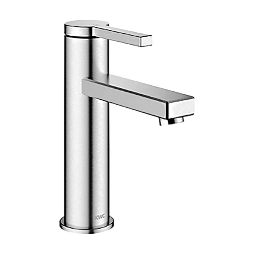 [1621C1324] Mélangeur de lavabo AVA E INOX S 115 mm, goulot fixe vidage Push Open, acier inoxydable
