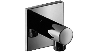 [1621C1344] Coude de raccordement KWC 1/2", rosace 75 x 75 mm, (AVA E INOX) acier inoxydable brossé