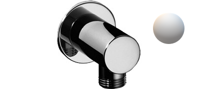 [1621C1356] Coude de raccordement KWC 1/2", rosace D 48 mm (BEVO), acier inoxydable brossé