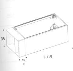 [1616C3945] Elément bas sous-vasque SYSTEM M, L105+15 x H35 x P50 cm, Caisson int. 10F-Nob.Grigio fumé, 1 tiroir, avec façade avancée 15 cm pour élément latéral ouvert D ou G - A CONFIRMER, Poignée Push Pull à choix A CONFIRMER + MAAPPP001 Surcharge Push & Pull A CONFIRMER, Couleurs 2020 mat - à choix couleur laqué mat A CONFIRMER