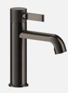 [1621C1426] Mélangeur de lavabo INCISO, S 135 mm, goulot fixe avec vidage excentrique, tuyaux de raccordement flexibles 3/8", groupe acoustique NT, 707 Black métal brushed