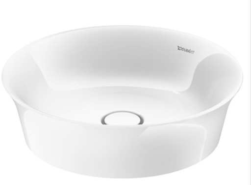 [1624C0685] Lavabo à poser WHITE TULIP D 43 cm, céramique poli, sans trop-plein vidage avec enjoliveur en
céramique incluse, matériel de fixation, sans trou robin., standard, blanc