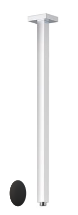 [1621H0854] Bras de douche plafond 1/2" ERGO-Q L=350 mm, rosace carrée, noir mat