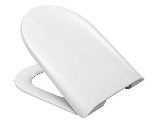 [1625M0183] Siège de WC SOLLA Slim avec couvercle pour WC suspendu PRO / D-Neo, amovible, abaissement automatique pour H8209650000001/H8209660000001/H8209560000001/2587090000/2578090000/2577090000, charnière fixation par dessus, antibactérien, blanc