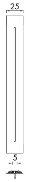 [1619S0000] Radiateur sèche-serviettes, TESO L25 x H150 cm, 250 W tout électrique, inclus barre porte-serviettes chromé (démontable), Incl. récepteur à encastrer R10 et thermostat digital T11, couleur du panneau à définir (Finition S)