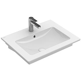 [1624S0230] Lavabo VENTICELLO 65 x 50 cm, céramique avec trop-plein, pour meuble suspendu, 1 trou robin., standard, blanc