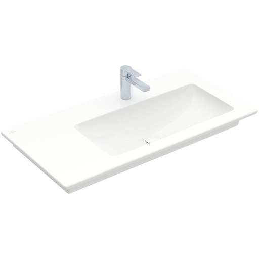 [1624S0225] Lavabo VENTICELLO 100 x 50 cm, céramique asymétrique, lavabo à droite avec trop-plein, pour meuble suspendu, 1 trou robin., standard, blanc