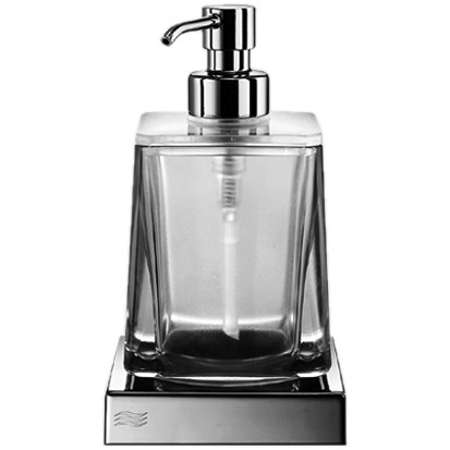 [1690C1117] Distributeur de savon DIVO réservoir en verre clair modèle à poser, chromé