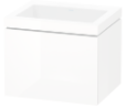 [1616C4005] Combination de lavabo L-CUBE C-BONDED 60,0 x 50,0 x 48,0 cm, lavabo pour meuble Vero Air inclus, élément à 1 tiroir, sans trop-plein, 1 trou robin., bonde avec enjoliveur en céramique incluse, siphon gain de place inclus, Revêtement mélaminé, décor stratifié HPL, CHOIX A CONFIRMER groupe prix 2