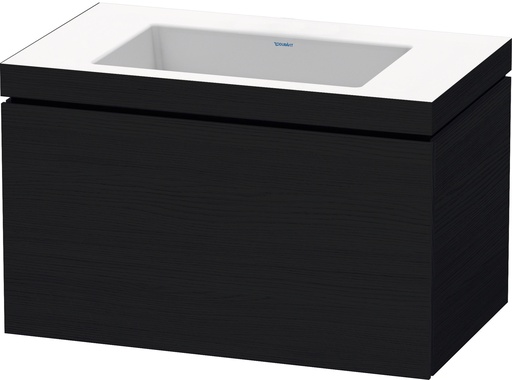 [1616C4009] Combination de lavabo L-CUBE C-BONDED 80,0 x 50,0 x 48,0 cm, lavabo pour meuble Vero Air inclus, élément à 1 tiroir, sans trop-plein, 1 trou robin., bonde avec enjoliveur en céramique incluse, siphon gain de place inclus, Revêtement mélaminé, Placage bois véritable, CHOIX A CONFIRMER groupe prix 3