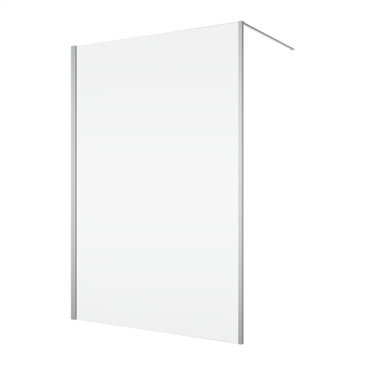 [1613M0484] Cloison latérale DIVERA WALK- IN, 140 cm, H 200 cm avec tube de stabilisation protection Aquaperle, verre vérit. clair cleaneffect, argent poli-brillant