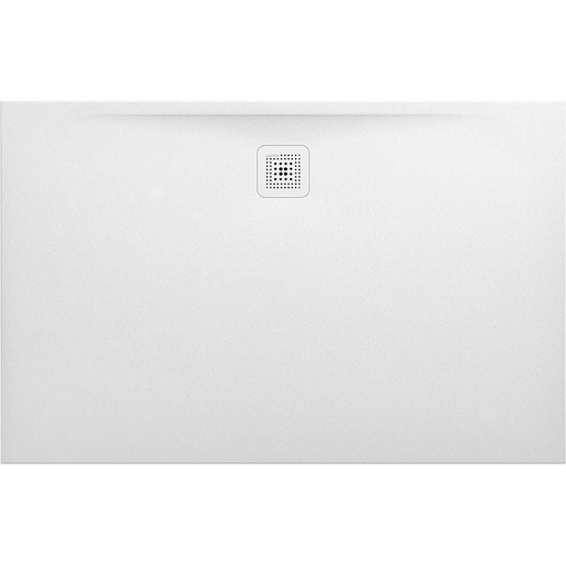 [1620C1667] Receveur de douche PRO 140 x 90 x 3 cm, Marbond, trou d'écoulement D 90 mm avec couvercle d'écoulement amovible, standard, blanc mat