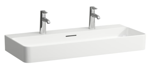 [1624C0706] Lavabo VAL 95 x 42 cm, SaphirCéramique pour meuble suspendu avec trop-plein, 2 trous robin., standard, blanc