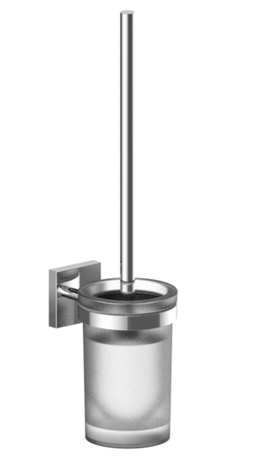 [1690C1130] Porte balai de WC 8.5 x 37.4 x 11.9 cm COMO verre véritable opaque, chromé