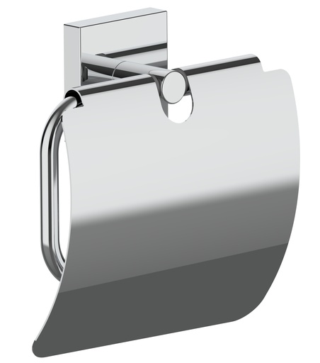 [1690C1131] Porte-papier WC avec couvercle COMO 13.6 x 4.7 x 13.6 cm chromé
