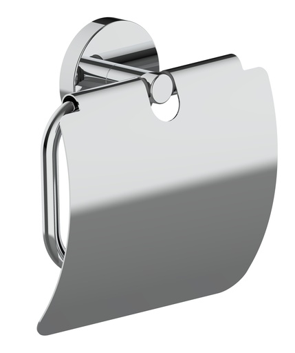 [1690C1146] Porte-papier WC avec couvercle LUINO 13.8 x 4.3 x 13.2 chromé
