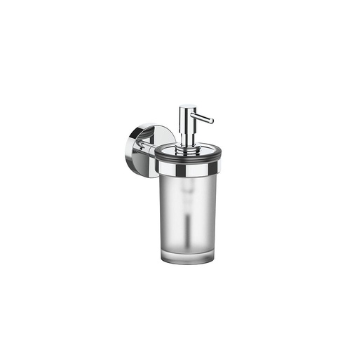 [1690C1152] Distributeur de savon 6.7 x 15.7 x 11.7 cm LUINO verre véritable opaque, chromé