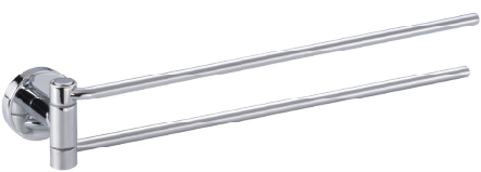 [1690C1156] Porte-serviette à 2 bras 39.1 x 4.6 x 6 cm LUINO chromé