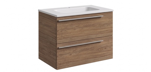 [1616C4062] Meuble sous-lavabo SOLUZIONI TEN, 60x60x45 cm, 2 tiroirs, poignée alu satiné, (p/lavabo Maestro, Ghilbi, Kona, Panarea45) finition corps/faces STRAT. BOIS (A CHOIX)