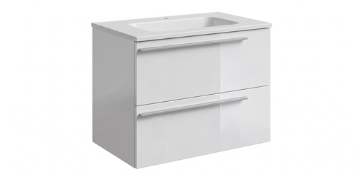 [1616C4060] Meuble sous-lavabo SOLUZIONI TEN, 60x60x45 cm, 2 tiroirs, poignée alu satiné, (p/lavabo Maestro, Ghilbi, Kona, Panarea45) finition corps/faces LAQUE BRILLANTE (A CHOIX)