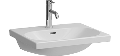 [1624C0709] Lavabo LUA 55 x 46 cm, céramique pour meuble suspendu avec trop-plein ,1 trou robin., standard, blanc