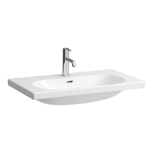 [1624C0729] Lavabo LUA 80 x 46 cm, céramique pour meuble suspendu avec trop-plein, 1 trou de robin., standard, blanc