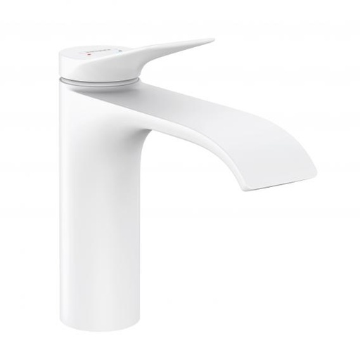 [1621C1505] Mélangeur de lavabo VIVENIS 110, S 146 cm, goulot fixe sans vidage, Blanc mat