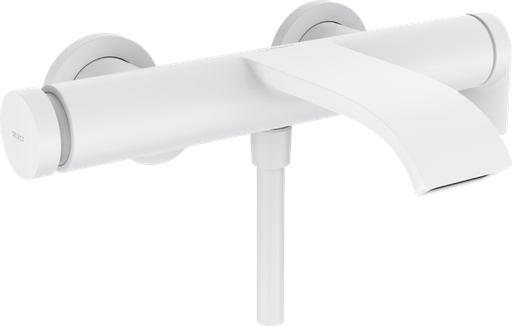 [1621C1547] Mélangeur de bain VIVENIS E 138-162 mm, raccords, Blanc mat