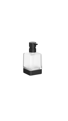 [1690C1221] Distributeur de savon LEA 1800, modèle à poser réservoir en verre satiné, noir mat
