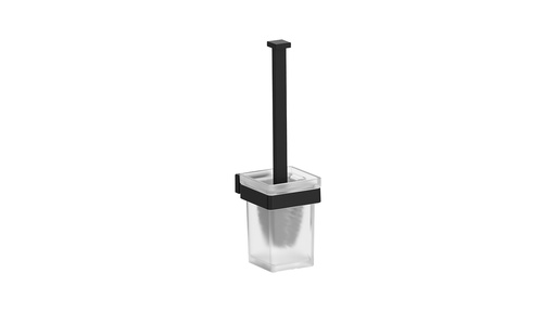 [1690C1227] Porte-balai de WC - NEW LEA 1800 récipient en verre satiné, noir mat