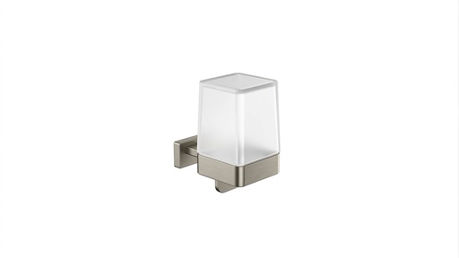 [1690C1246] Distributeur de savon à levier mural LEA 1800 réservoir en verre satiné, Nickel brossé