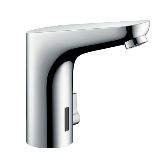 [1621C1632] Commande de lavabo FOCUS Electronic, S 127 mm, goulot fixe, commande électronique détecteur infrarouge actionnement à pile 6 V régulation de température débit 5 l/min groupe acoustique I , Chromé