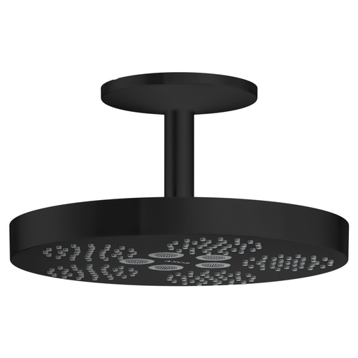 [1621C1671] Douche au plafond One 280 D 28 cm, 1jet PowderRain et Rain in combinaison, joint à rotule, débit 12,2 l/min bras de douche au plafond 12 cm, groupe acoustique II , Noir mat