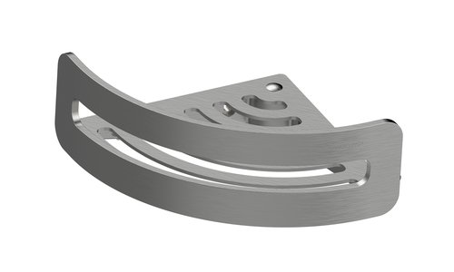 [1690C1339] Corbeille de douche Bodenschatz®, 
modèle d'angle fixation cachée, 17 x 17 cm H 6 cm, 
avec bride pour coller ou visser, Nickel brushed