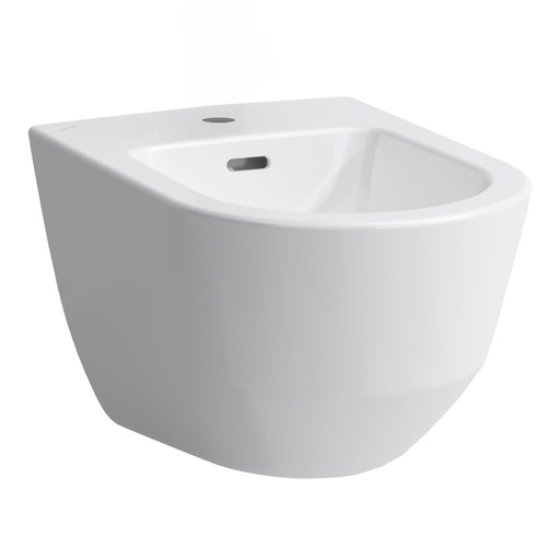 [1625C0253] Bidet mural PRO 53 x 36 cm, céramique sans trou latéral matériel de fixation, 1 trou robin., standard, blanc