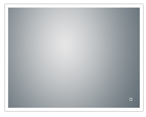 [1617C0537] Miroir LED Faro aluminium 90 X 70 X 3.3 CM, cadre en alu glace miroir de 5 mm, cadre en acrylique bicolore éclairé par des LED 3000/4500/6000 K, pose verticale ou horizontale au choix, capteur tactile pour la mise en marche et l'arrêt, avec matériel de fixation