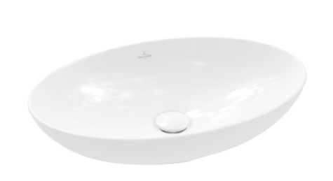 [1624S0246] Lavabo à poser Loop & Friends 56 x 38 cm, céramique, ovale avec trop-plein, standard, blanc