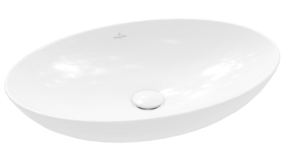 [1624S0248] Lavabo à poser Loop & Friends 62 x 42 cm, céramique, ovale avec trop-plein, standard, blanc