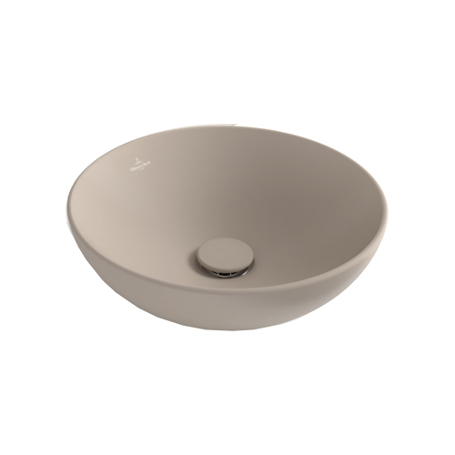 [1624S0254] Lavabo à poser Loop & Friends D 38 cm, céramique sans trop-plein, cleaneffect, Almond