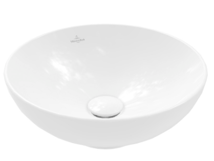 [1624S0257] Lavabo à poser Loop & Friends D 38 cm, céramique sans trop-plein, cleaneffect, Stone White