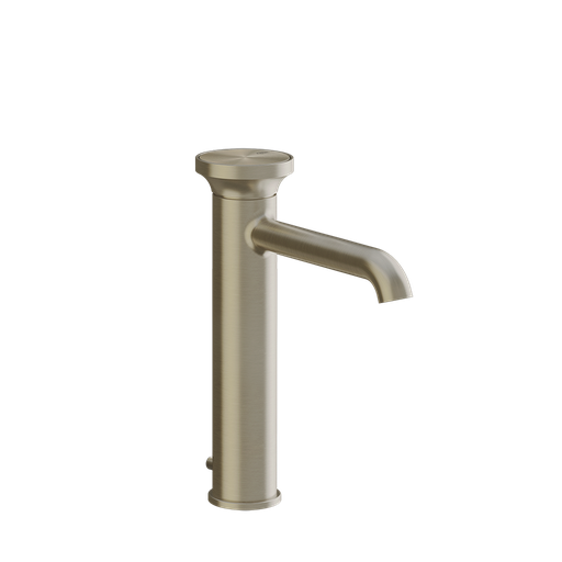 [1621C1792] Mitigeur lavabo moyen ORIGINI S 164 mm H goulot 174 mm avec vidage et flexibles de raccordement. Insert en finition inclus. Combiner avec finitions différentes avec insert 66600 ou insert ART 66602, 707 Black Metal Brossé PVD