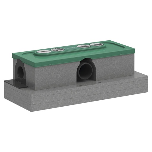 [1620C1764] Corps à encastrer UBOX UNIVERSAL FLEX pour set d'installation corps de base, siphon natte d'étanchéité prémontée plaques de réglage en hauteur capuchon de protection de la construction, garde d'eau siphon 50 mm, hauteur minimale de construction 75 mm