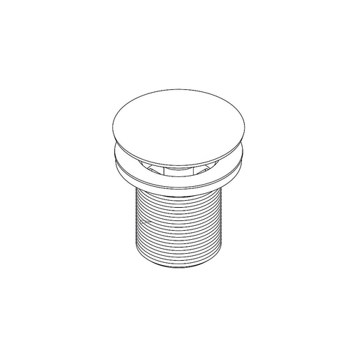 [1614C0734] Bonde soupape d'écoulement libre (pas de fermeture) 1 1/4", ajustable de min. 0 à max. 50 mm, diam. 64 mm, pour lavabo sans trop-plein (THEO) - cache-bonde en Tecnoril blanc mat